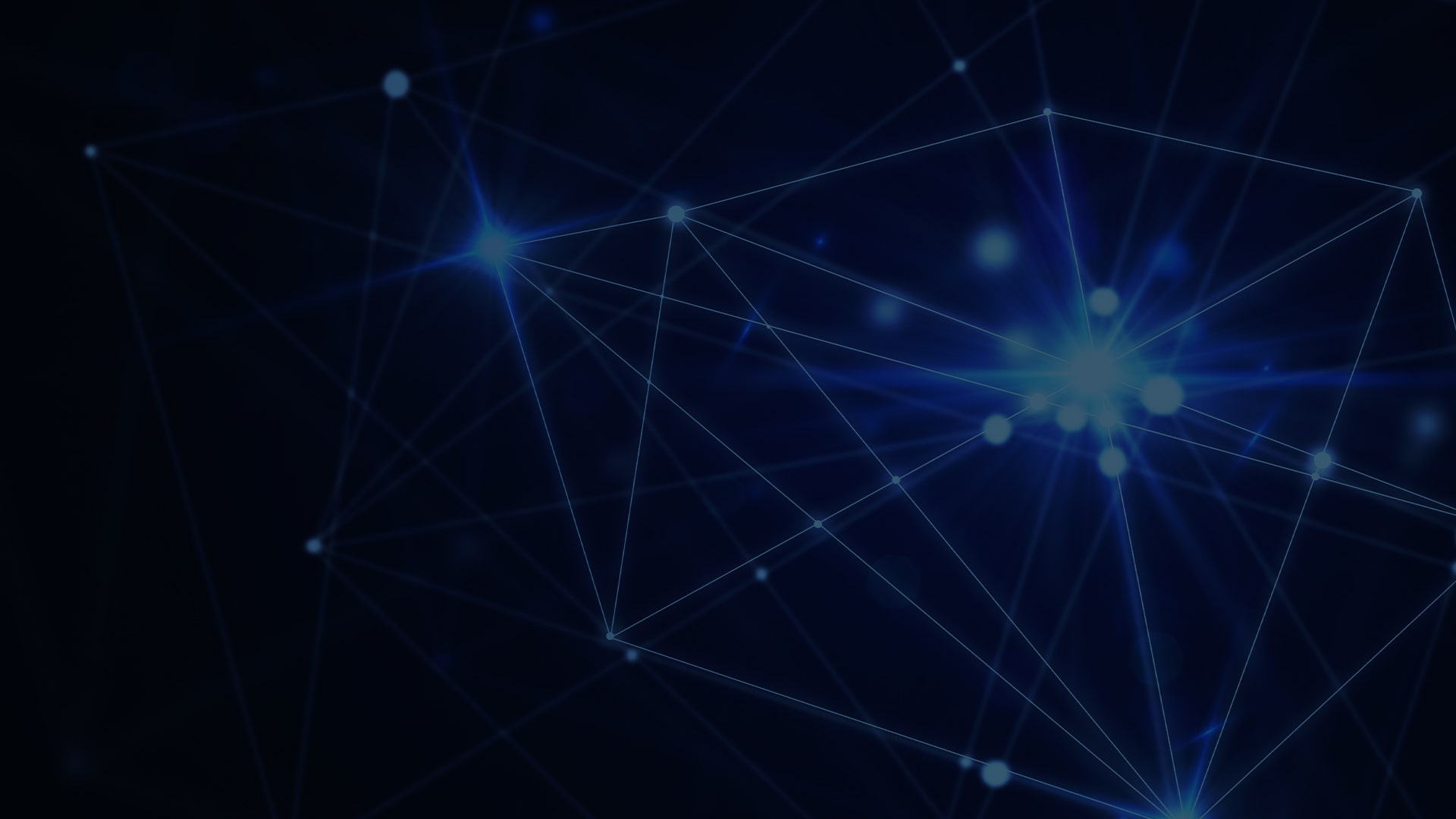 This is a digital image of a network of blue lines and dots on a black background. The lines and dots form a geometric pattern that resembles a spider web.